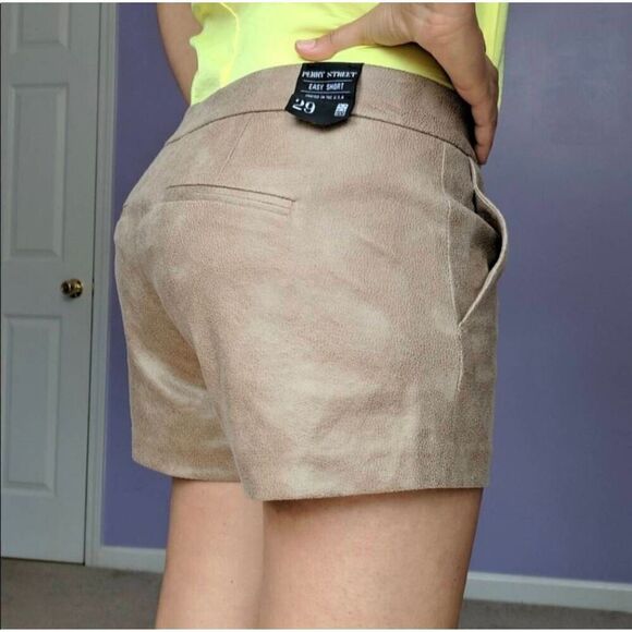 Design Lab Perry St Easy Short Comfort Light Brown Textured Zipper Hook Eye Clos - Picture 2 of 4